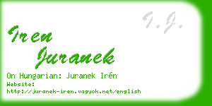 iren juranek business card