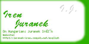 iren juranek business card